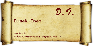 Dusek Inez névjegykártya